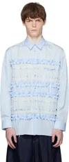 Simone Rocha Lace-insert Ruffled Shirt In Blue