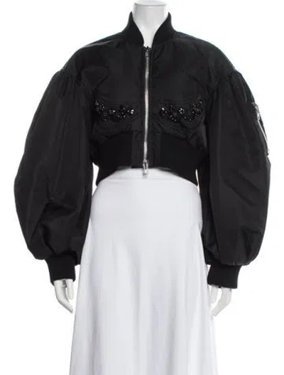 Pre-owned Simone Rocha Bomber Jacket In Black
