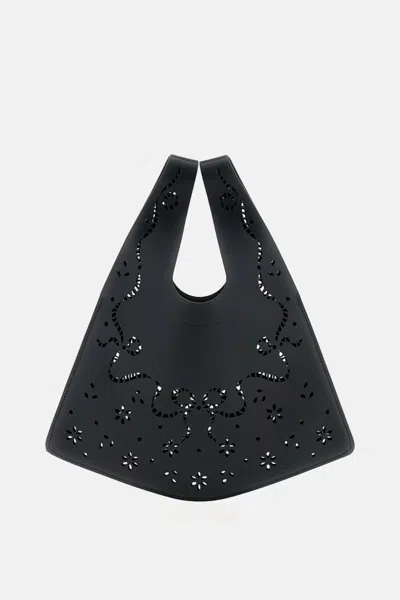 Simone Rocha Borsa Shopper Mini In Pelle Traforata A Laser In Black