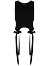 Simone Rocha Tank Top With Bow Tails And Asymmetric Hem In Black