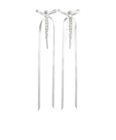 Simone Rocha Bow And Strap Earrings In White