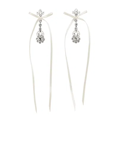Simone Rocha Bow And Strap Earrings In White