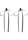Simone Rocha Ribbon Bow Drop Earrings In Black