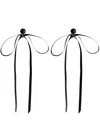 Simone Rocha Ribbon-bow Earrings In Black