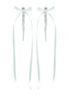 Simone Rocha Bow Ribbon Drip Earrings In Blue