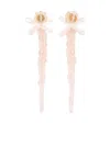Simone Rocha Bow Crystal-drop Earrings In Pink