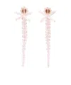 Simone Rocha Petite Bow Drip Crystal Earrings In Pink