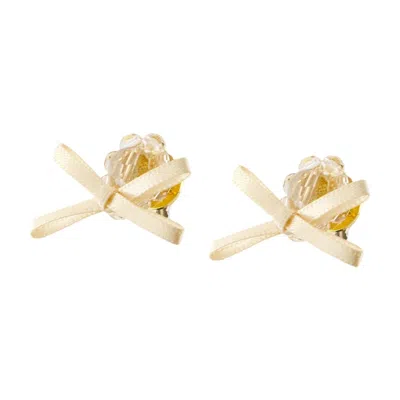 Simone Rocha Bow Daisy Earrings In Neutral