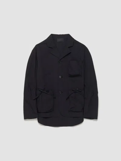 Simone Rocha Bow Detail Cargo Pocket Workwear Blouson In Black