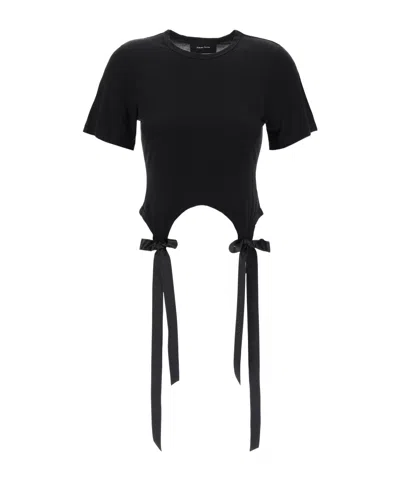SIMONE ROCHA SIMONE ROCHA BOW DETAILED CREWNECK T-SHIRT