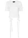 Simone Rocha Womens Ivory Easy Bow-embellished Cotton-jersey T-shirt In White