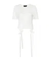Simone Rocha Easy Ribbon-detailed Cotton T-shirt In White