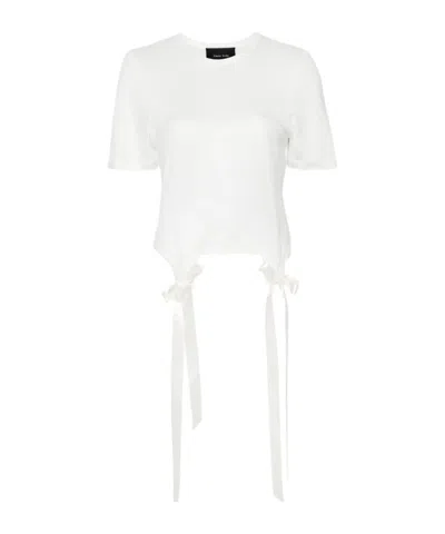 SIMONE ROCHA SIMONE ROCHA BOW DETAILED CREWNECK T-SHIRT
