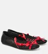 Simone Rocha Bow-detail Crochet Ballet Flats In Black
