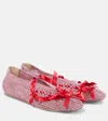 Simone Rocha Bow-detail Crochet Ballet Flats In Pink