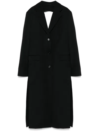 Simone Rocha Cut-out-mantel Mit Schleifendetail In Schwarz
