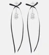 Simone Rocha Bow-detail Embellished Drop Earrings In Black