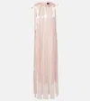 Simone Rocha Ribbon Daisy Chain Multi Slit Midi Dress In Pink