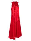 Simone Rocha Bow-detail Open-back Silk Satin Gown In Red