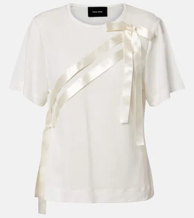 Simone Rocha Bow-detail Jersey T-shirt In White