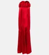 Simone Rocha Bow-detail Open-back Silk Satin Gown In Red