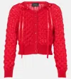 Simone Rocha Bow-detail Wool-blend Cardigan In Red