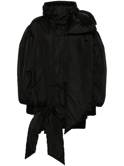 Simone Rocha Bow-detail Padded Coat In Black