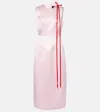 Simone Rocha Bow-detail Satin Midi Dress In Pink/red