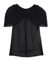 Simone Rocha Bow-detail Sheer Blouse In Black
