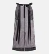 Simone Rocha Bow-detail Sheer Tulle Midi Skirt In Gray
