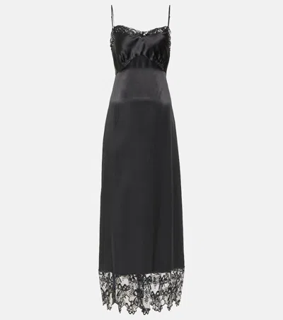Simone Rocha Bow-detail Silk Satin Midi Dress In Black