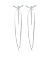 Simone Rocha Bow Ribbon Drip Earrings In Weiss