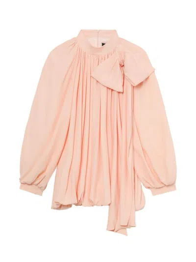 Simone Rocha Bow Detailing Draped Blouse In Pink