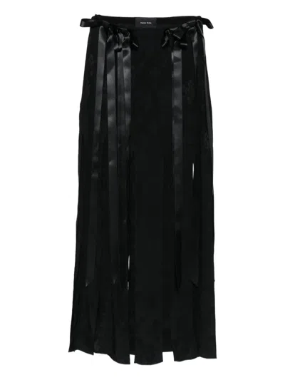 Simone Rocha Bow-details Midi Skirt In Black