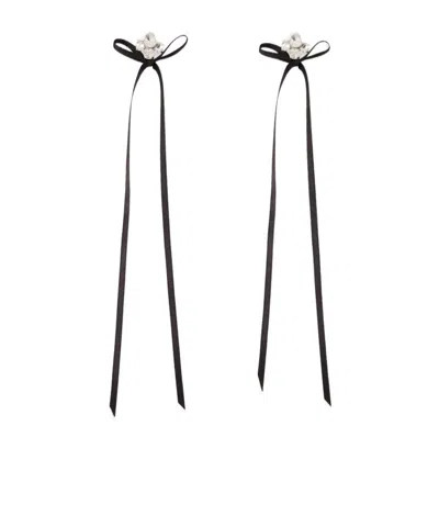 Simone Rocha Bow Earrings In Black