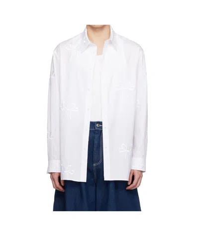 Simone Rocha Bow Easy Shirt In White