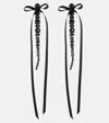 Simone Rocha Bow-embellished Crystal Drop Earrings In Black