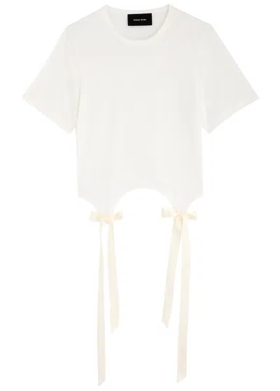 SIMONE ROCHA SIMONE ROCHA BOW-EMBELLISHED JERSEY T-SHIRT