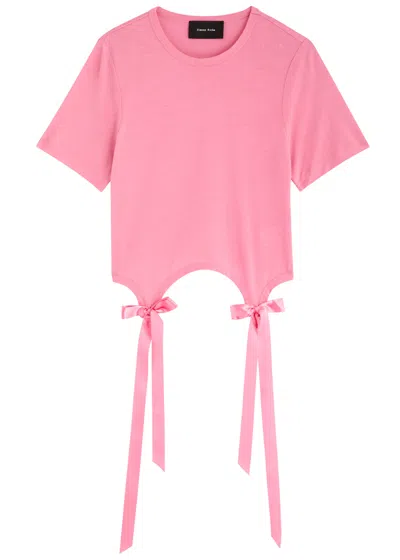 SIMONE ROCHA SIMONE ROCHA BOW-EMBELLISHED JERSEY T-SHIRT