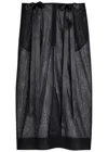 Simone Rocha Bow-embellished Sheer Tulle Midi Skirt In Black
