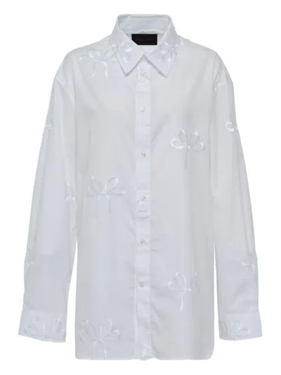 Simone Rocha Bow-embroidered Shirt In White