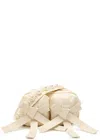 Simone Rocha Bow Faux Pearl-embellished Nylon Cross-body Bag In Stone