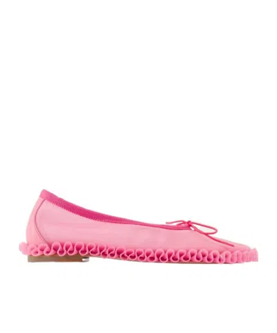 SIMONE ROCHA SIMONE ROCHA FRILLED MESH SLIP-ON BALLET FLATS