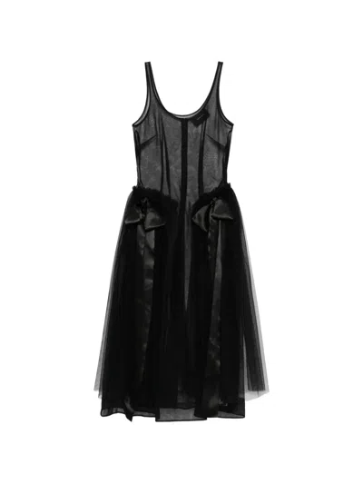 Simone Rocha Bow Midi Dress In Black
