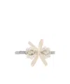 Simone Rocha Beige Petite Bow Mini Flower Hair Clip In Gold