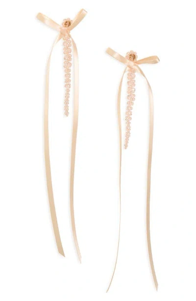 SIMONE ROCHA BOW RIBBON BEADED DROP EARRINGS