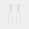 Simone Rocha Bow Ribbon Drip Earrings In Beige