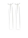 Simone Rocha Bow Ribbon Drip Earrings In Pearl Ivory
