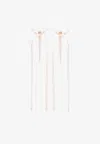 Simone Rocha Pink Bow Ribbon Drip Earrings In Pink