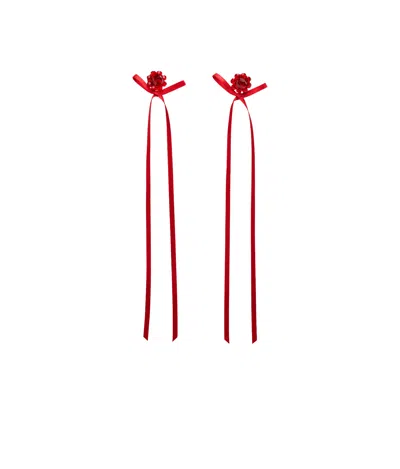 SIMONE ROCHA BOW RIBBON DRIP EARRINGS